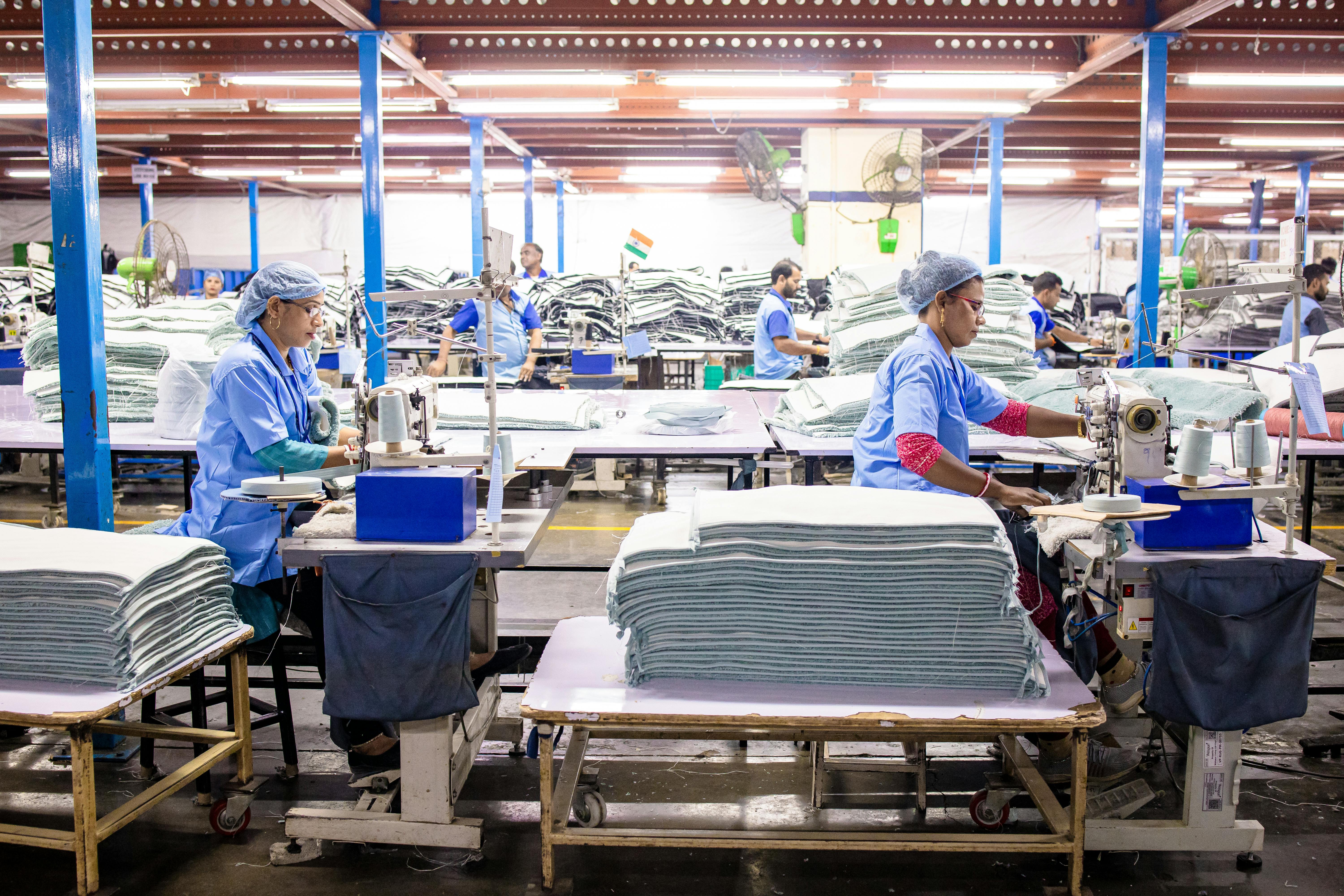 Manufacturing facility — production line, factory floor, industrial equipment