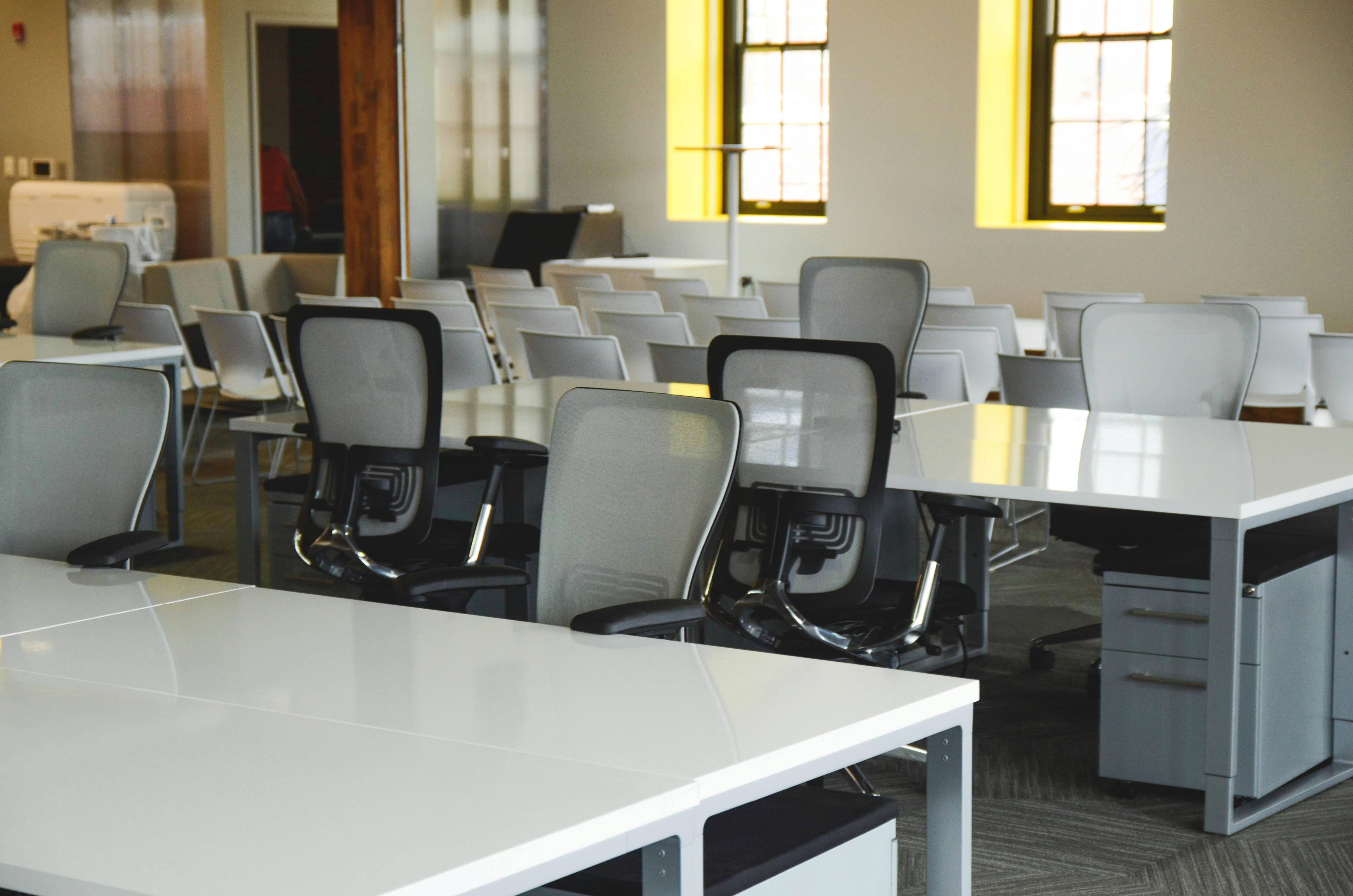 Modern corporate office interior — professional workspace, clean design, meeting rooms